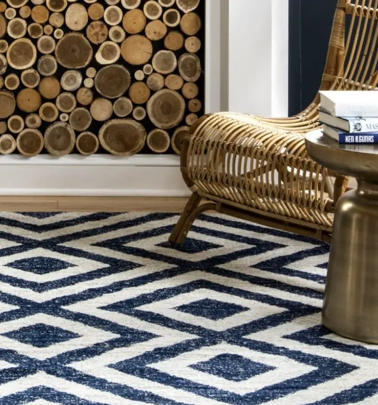 Blue and White Rug