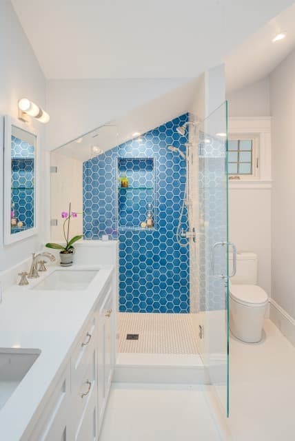 Bathroom accent wall tile ideas.