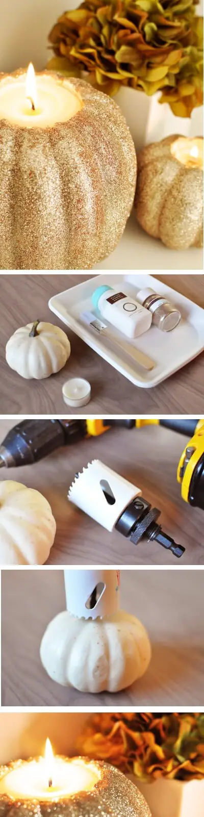 DIY Pumpkin Candle Holders