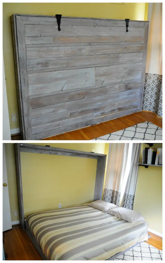 #12. Rustic Queen Sized Wall Bed