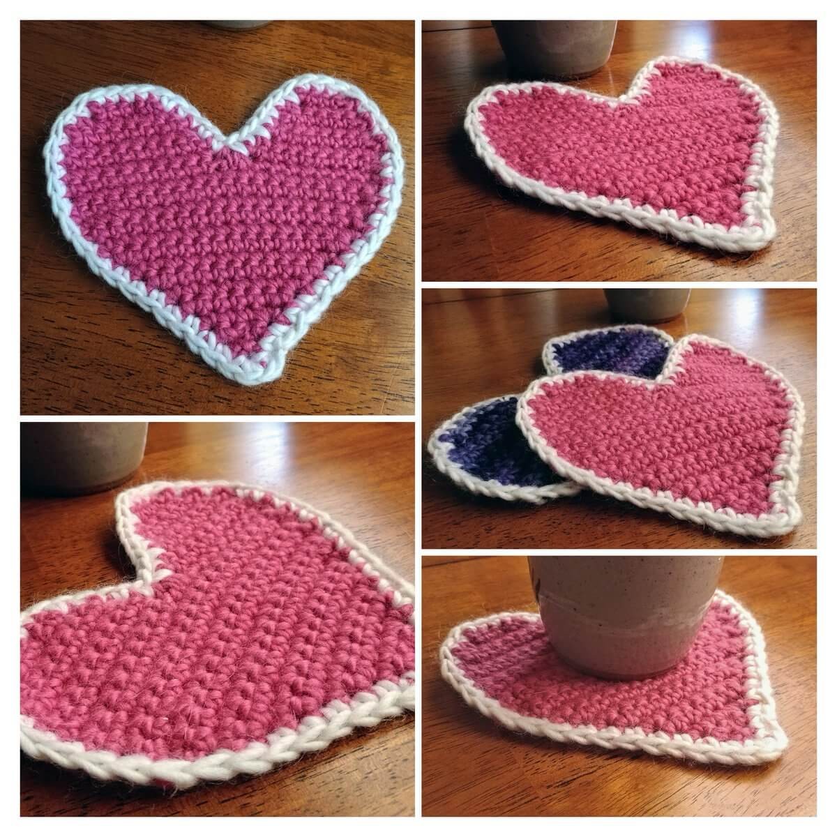 Crochet Heart Rug