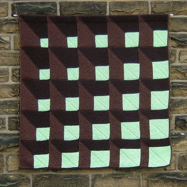 A New Angle – PDF pattern for knitted afghan or wall-hanging