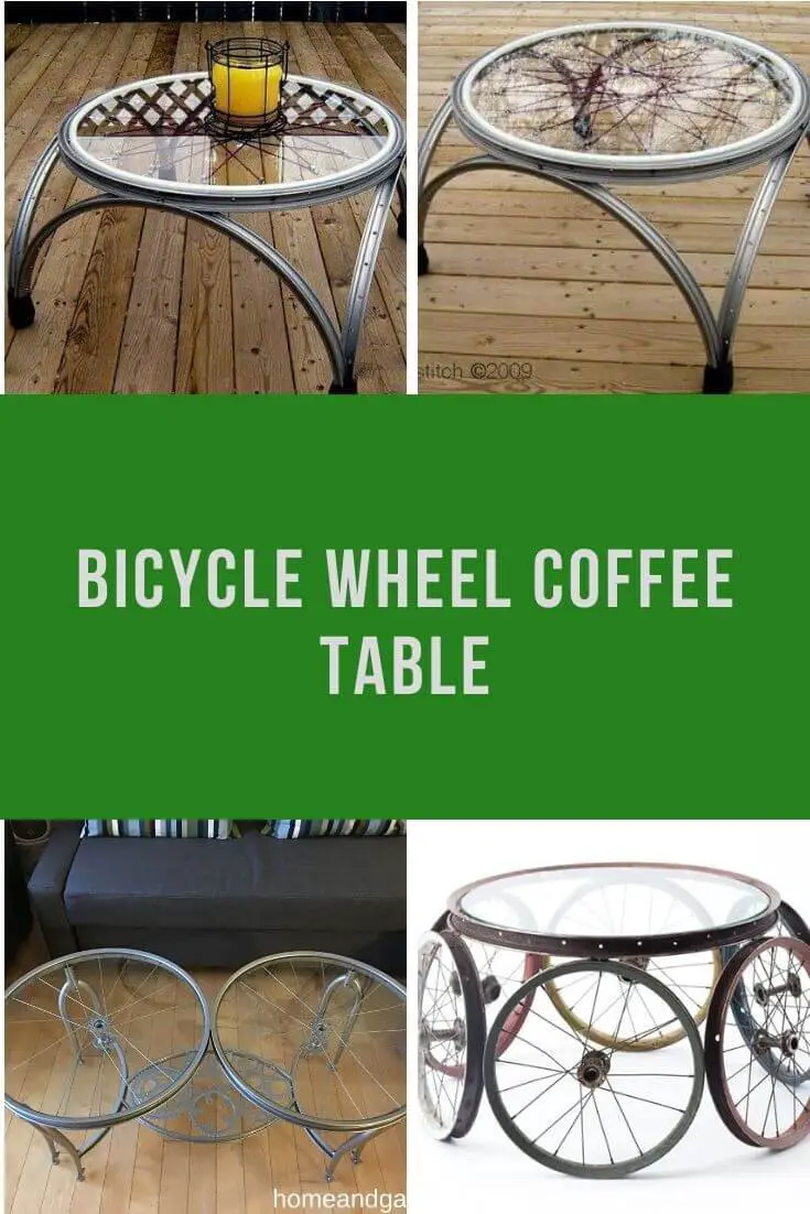 Bicycle wheel coffee table