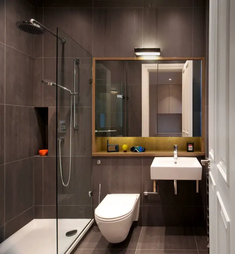 Dark brown bathroom decor ideas.