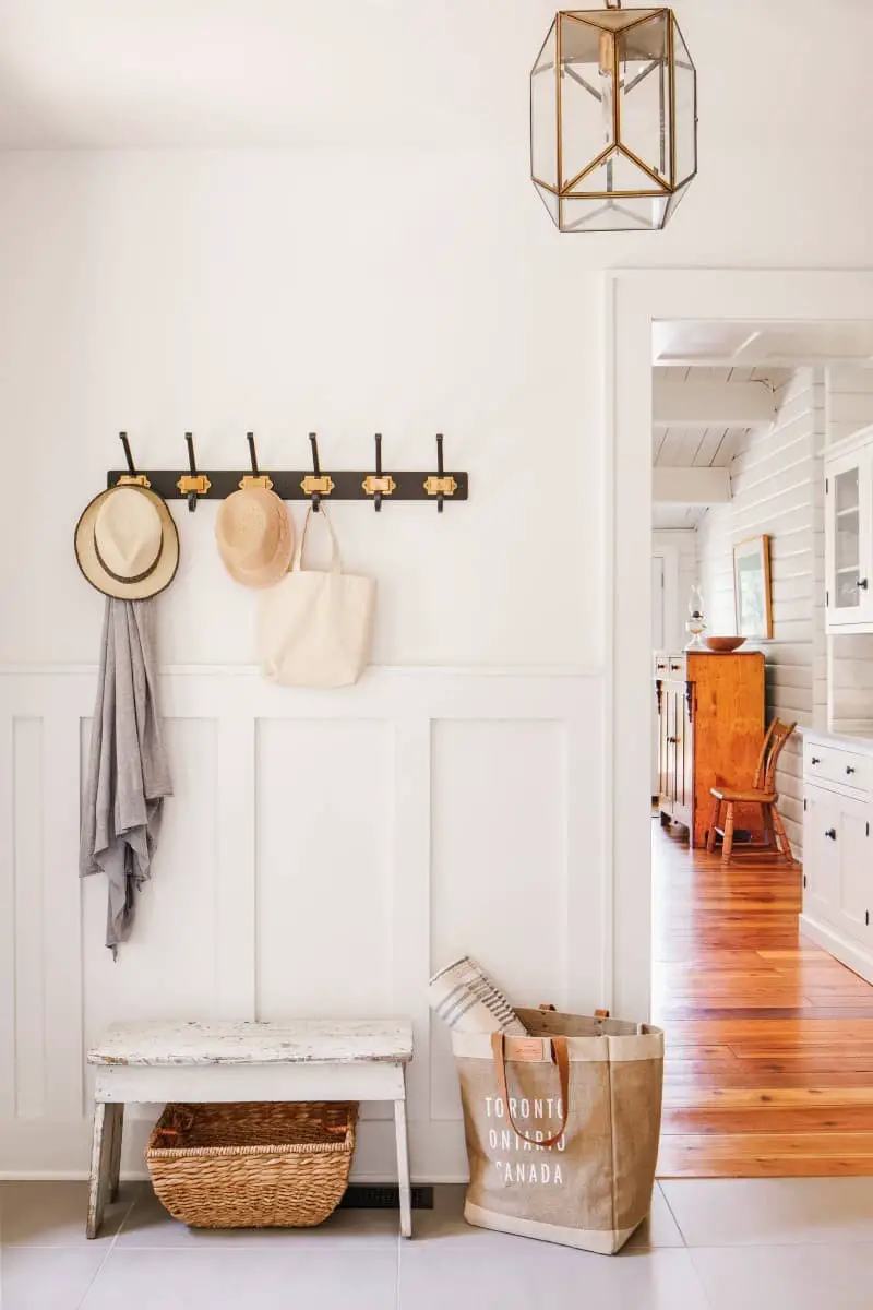 Board and batten entryway wall ideas.