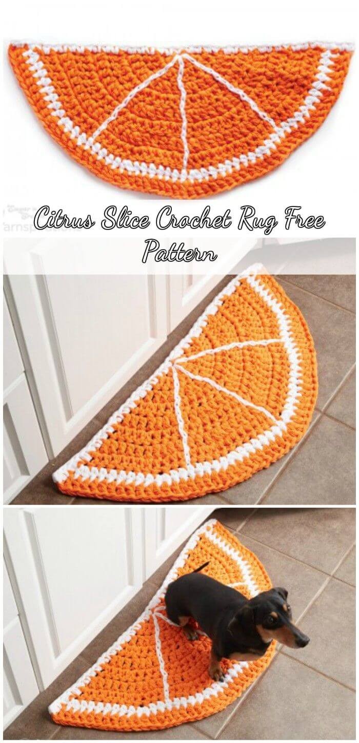 Crochet Citrus Slice Rug