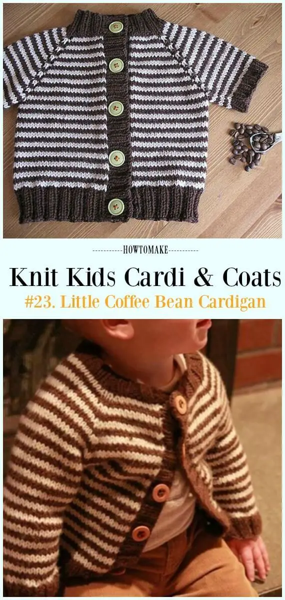 Little Coffee bean Cardigan Knitting Free Pattern