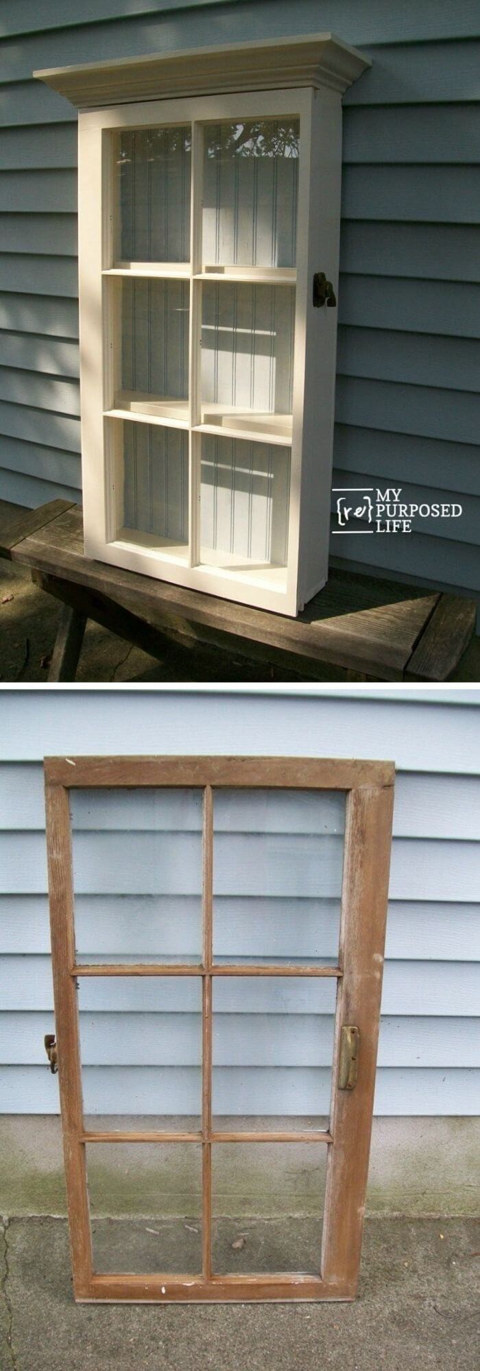 #3. Make Your Own Window Frame Cabinet