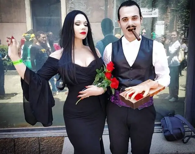 Morticia and Gomez Addams Family Couple’s Costume