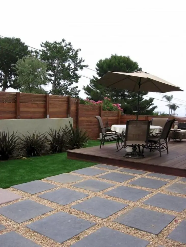 Floating deck over pavers