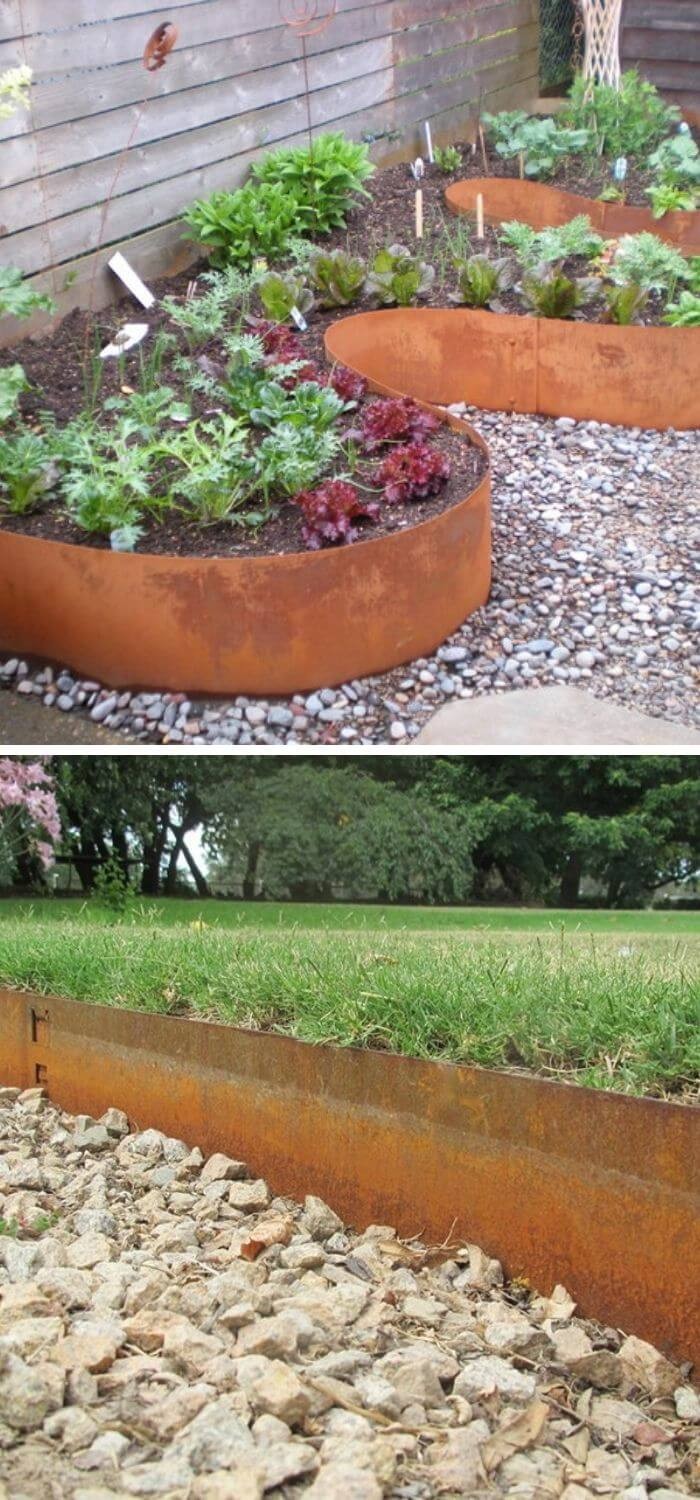 Steel garden edging