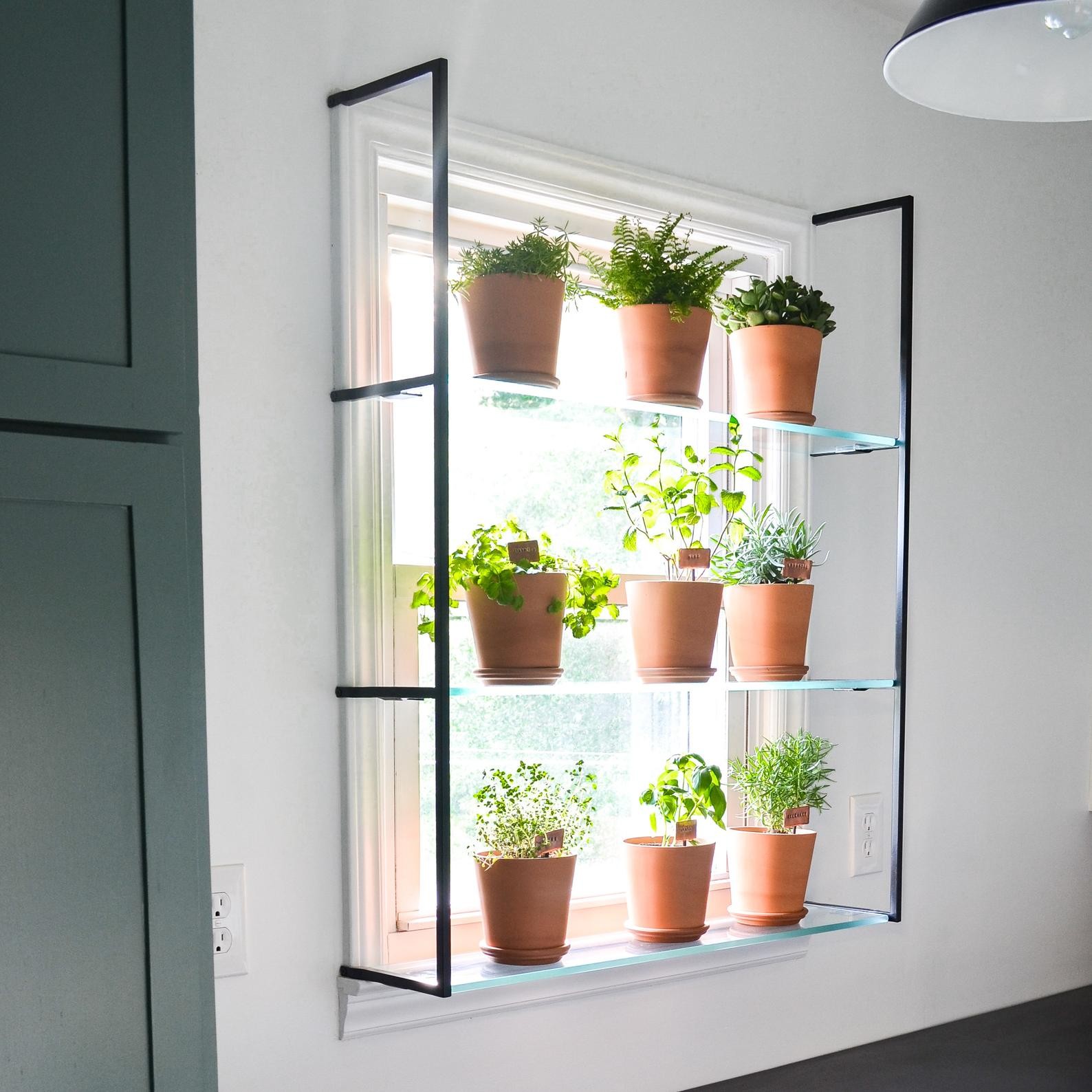 Pair of Steel Shelf Brackets for a Window Garden