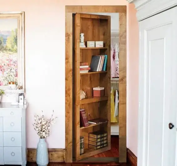 Bookcase closet door