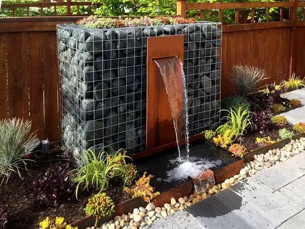 Gabion water feature