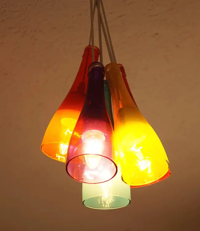 Wine Bottle Colorful Pendant Light To Light Up Your Garden