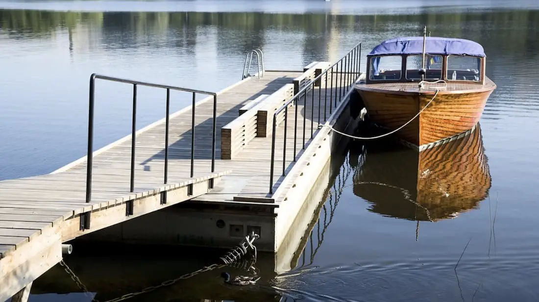 Floating deck on water