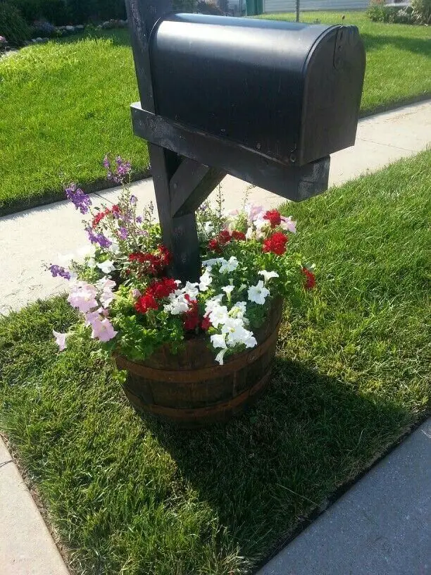 Mailbox in flower pot