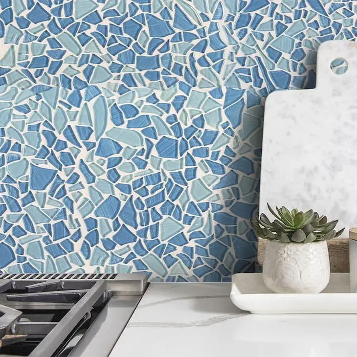 Sea glass mosaic tiles