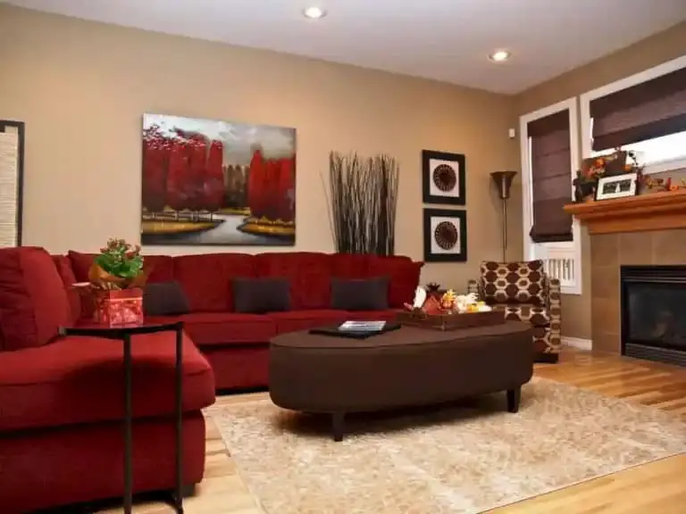 Red and brown living room ideas