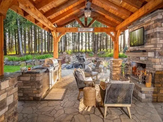 Rustic outdoor kitchen ideas