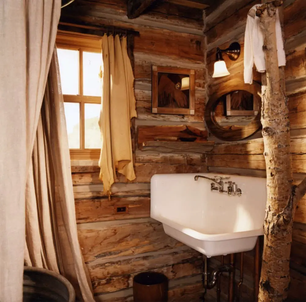 Rustic bathroom lighting ideas.