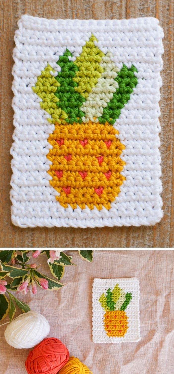 Crochet pineapple motif