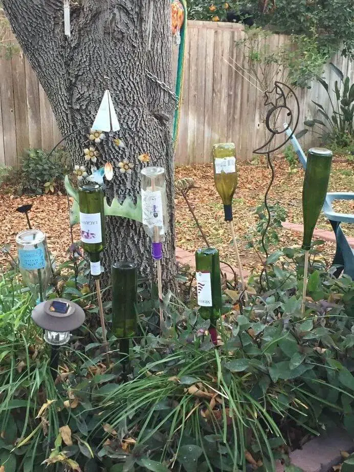 Wine Bottle Garden