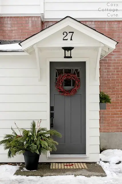 Front door colors for white house with red brick.