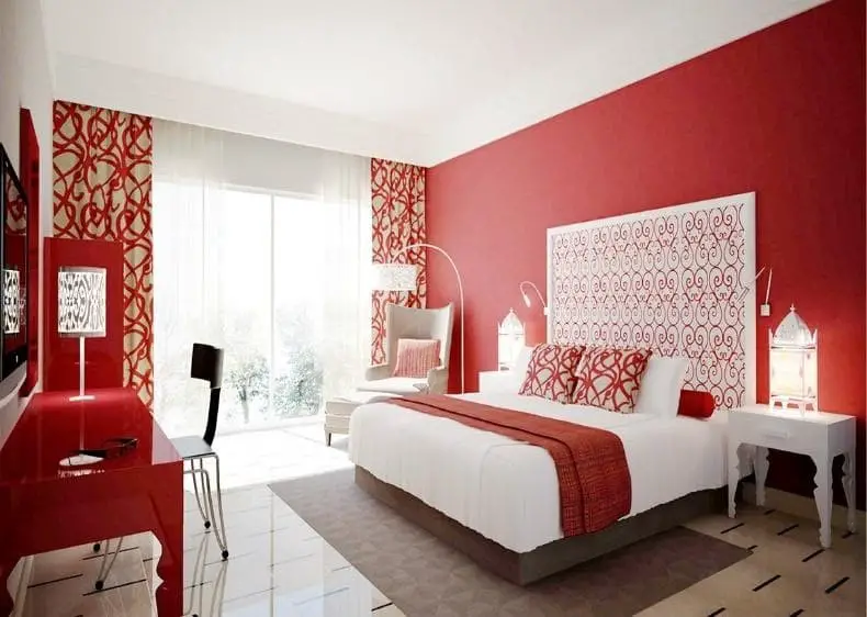 Red bedroom ideas for couples