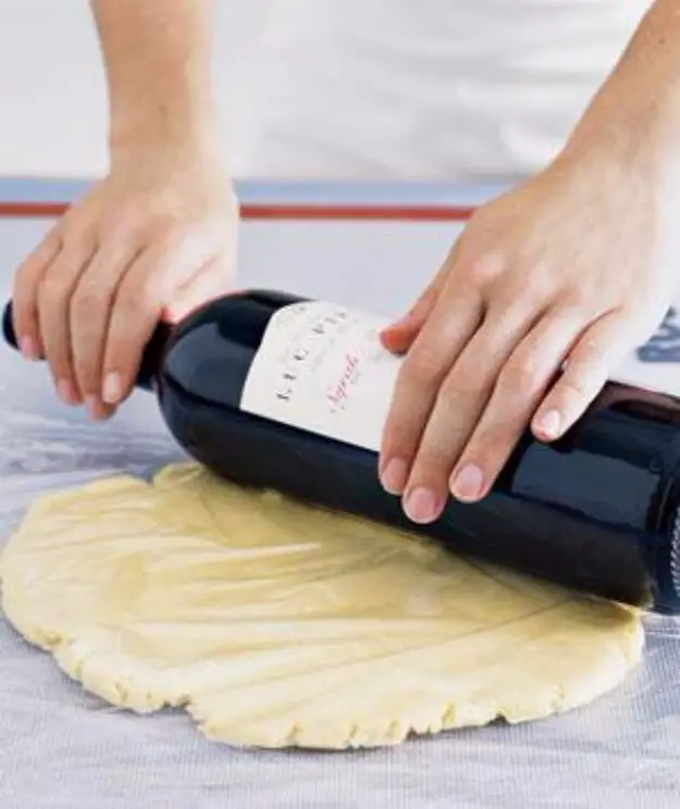 Wine Bottle As Rolling Pin