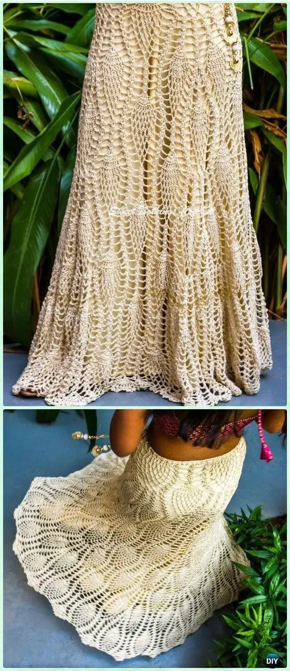 Crochet Ladies Pineapple Stitch Skirt