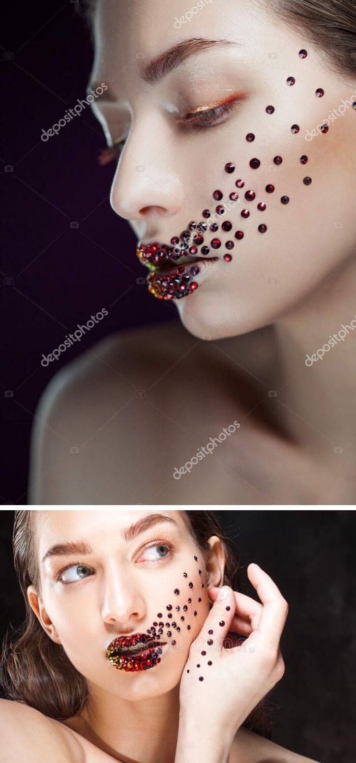 Rhinestone Lip Art