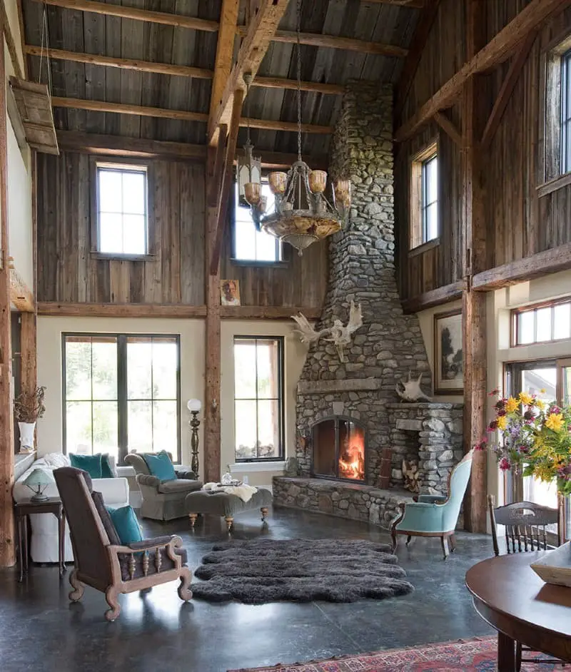 Rustic farmhouse fireplace ideas.