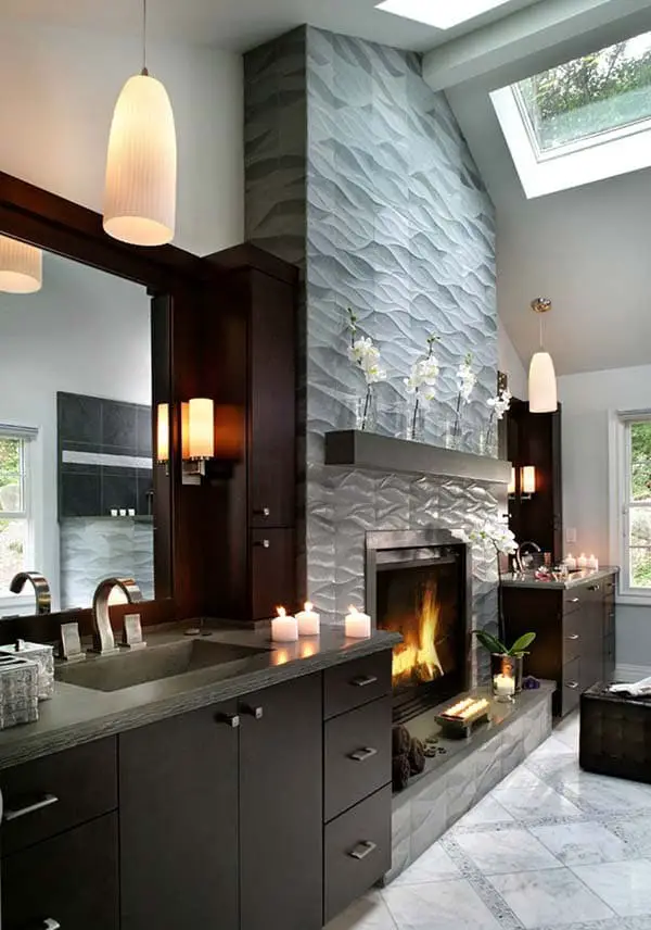 Fireplace wall tile ideas