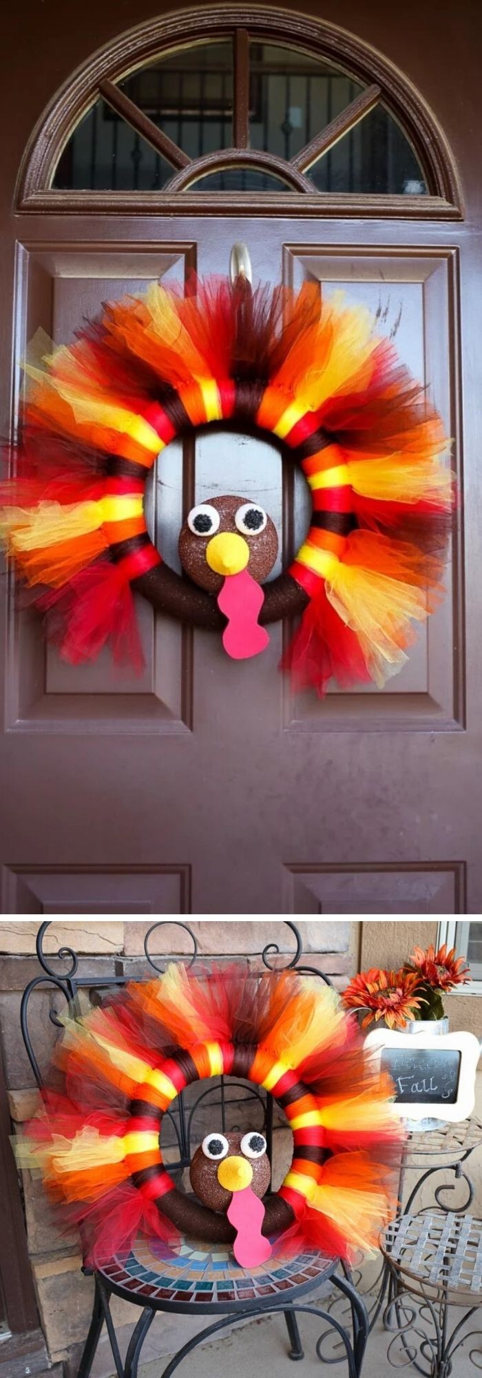 Tulle Turkey Wreath DIY