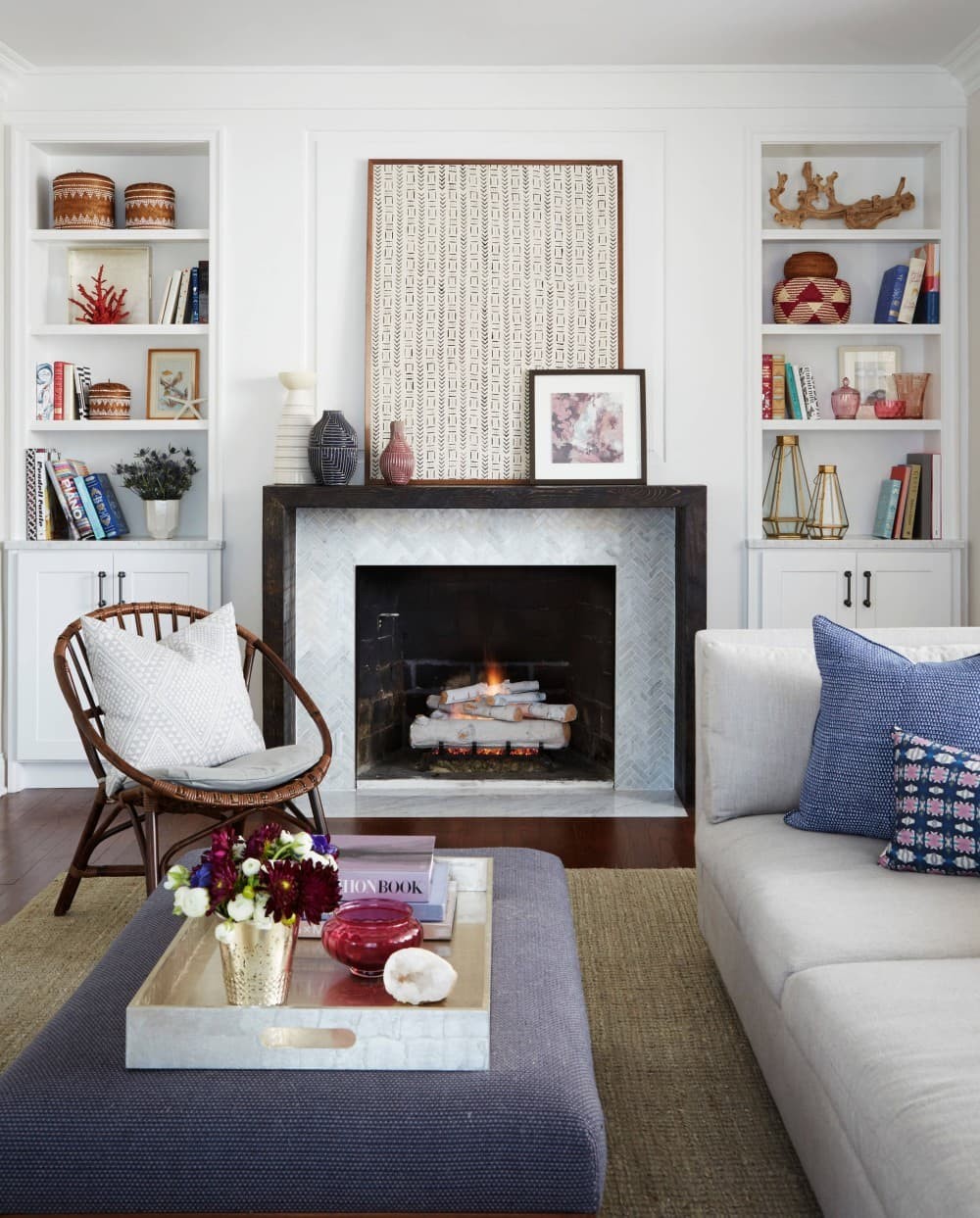 Fireplace bookshelf ideas.