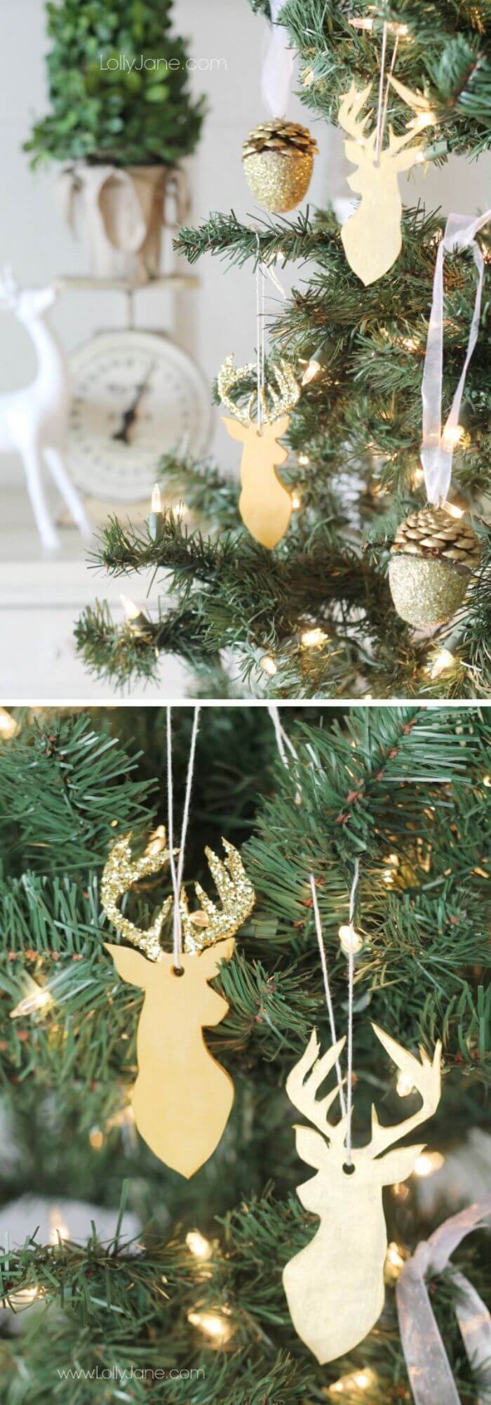 Gold deer ornaments