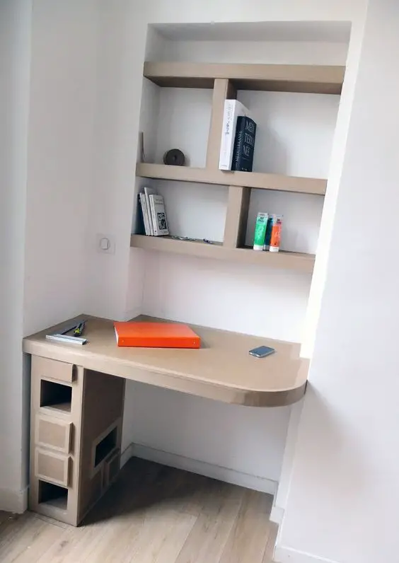 Desk and shelf