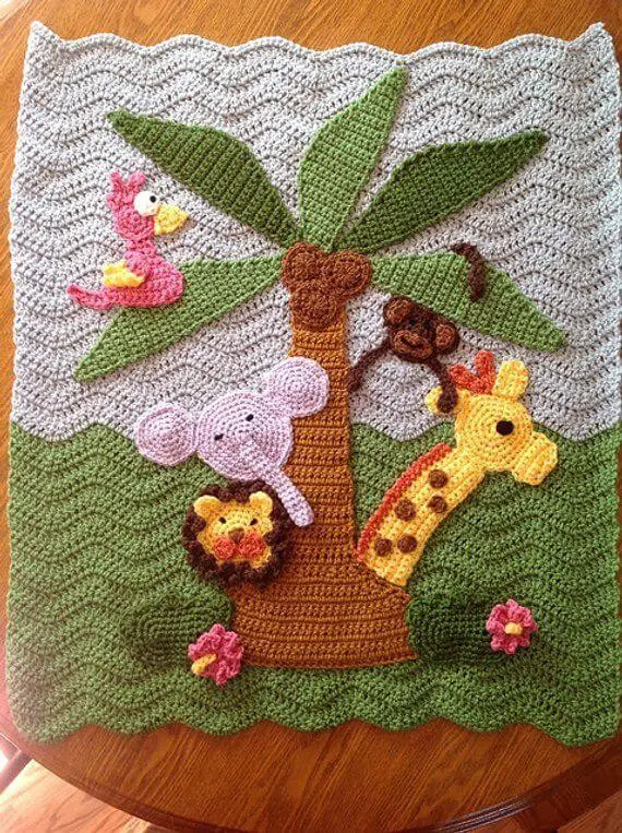 Crochet Pattern Jungle Blanket