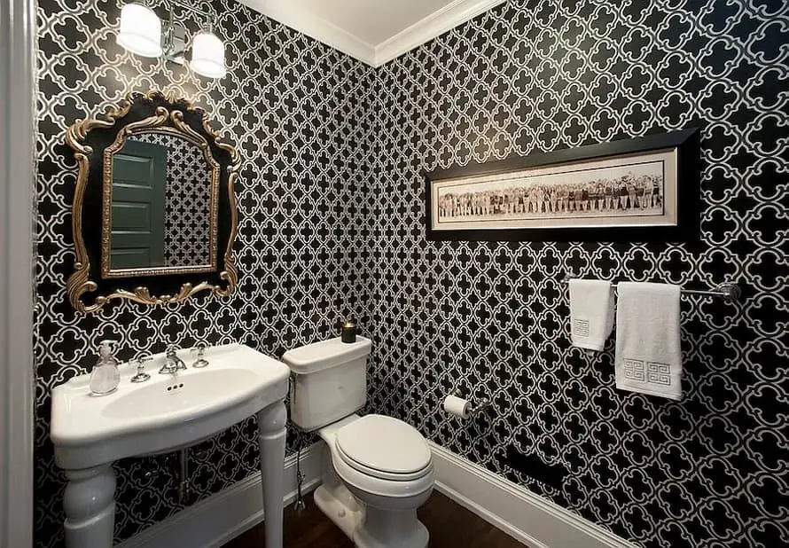 Black and white powder room ideas