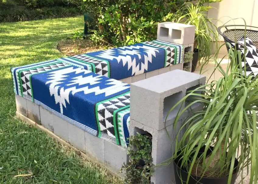 Concrete patio bench