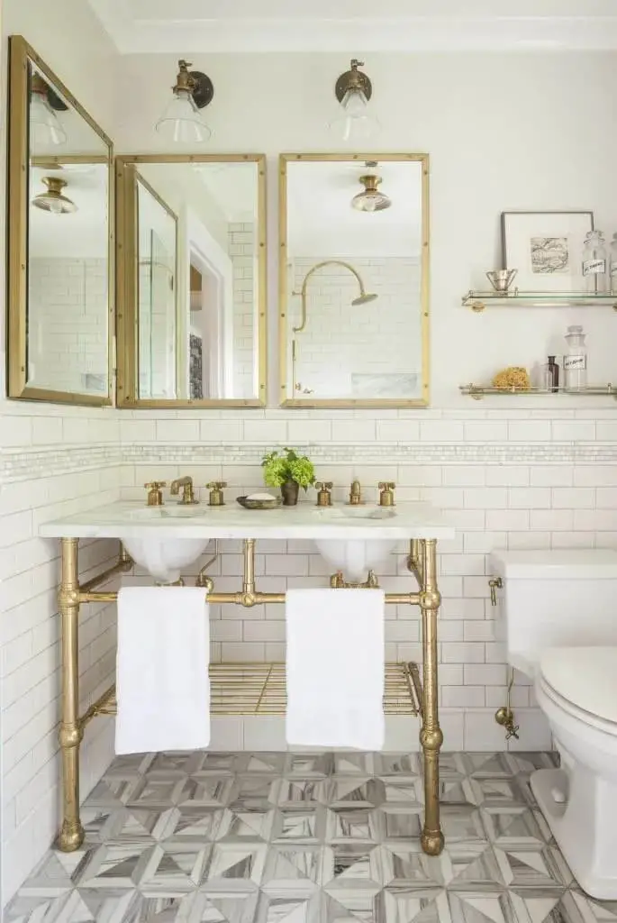 Grey and Gold Bathroom