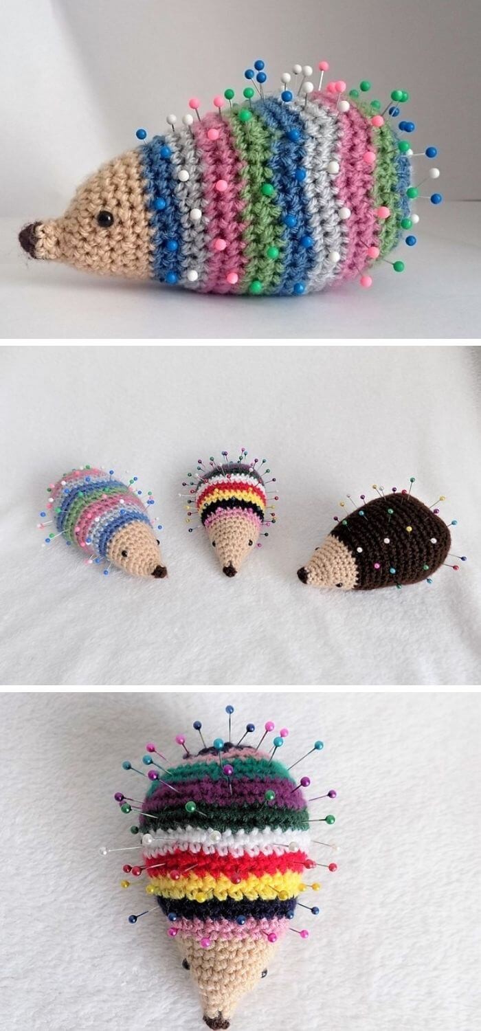 Stripped hedgehog pin cushion