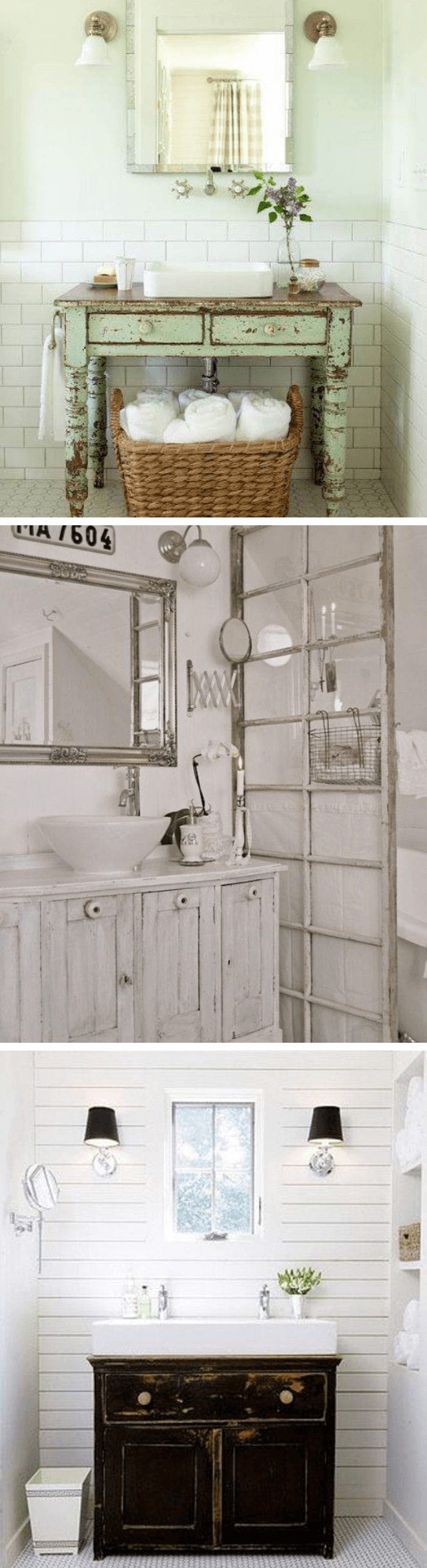 A painted chest drawer in bathroom