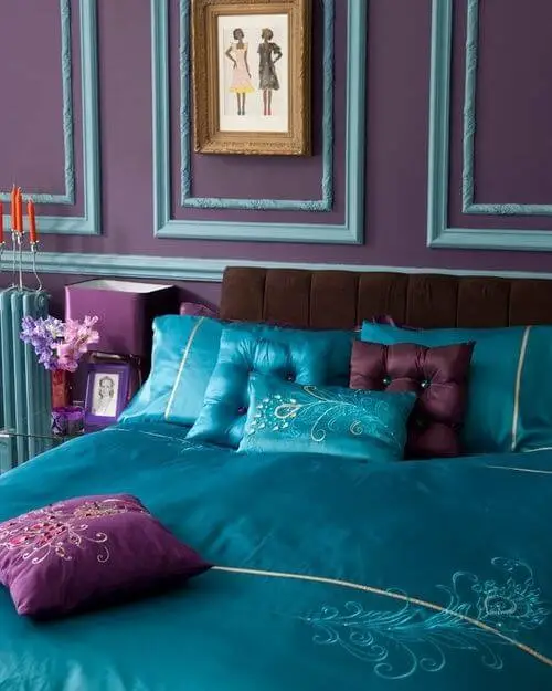 Teal and Purple Bedroom