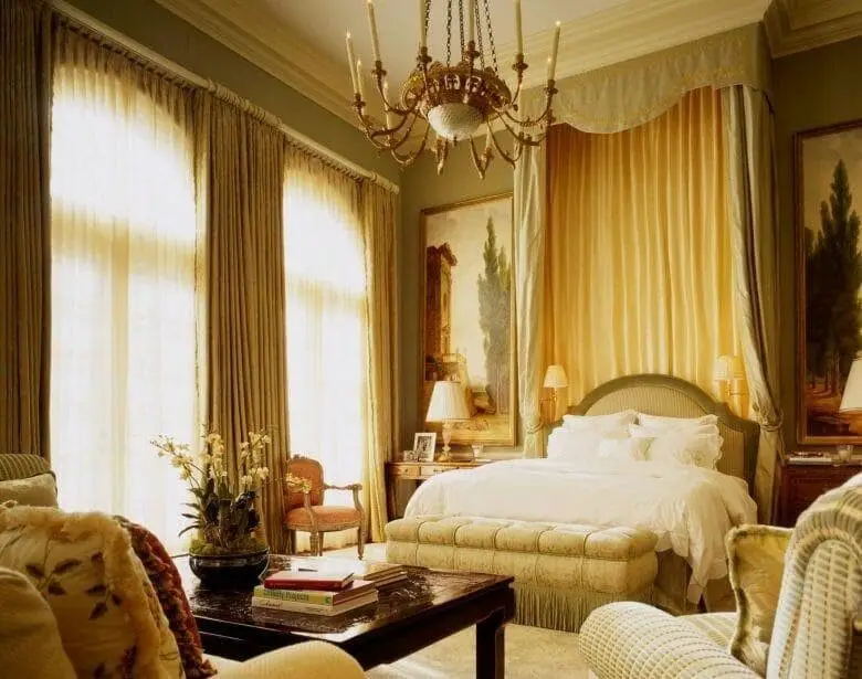 Classic Golden and White Bedroom