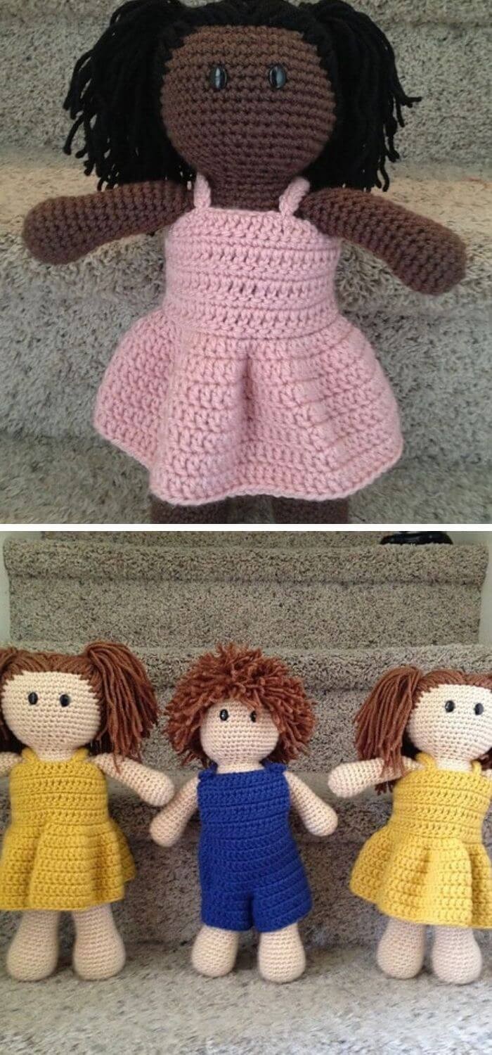 Crochet doll with changeable clothing