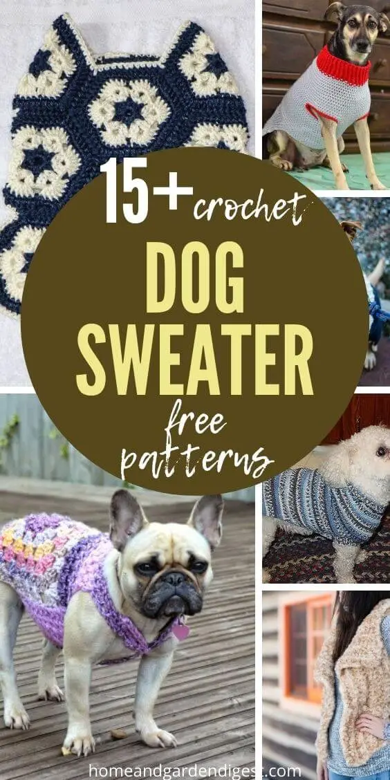 15 Crochet Dog Sweater Free Patterns