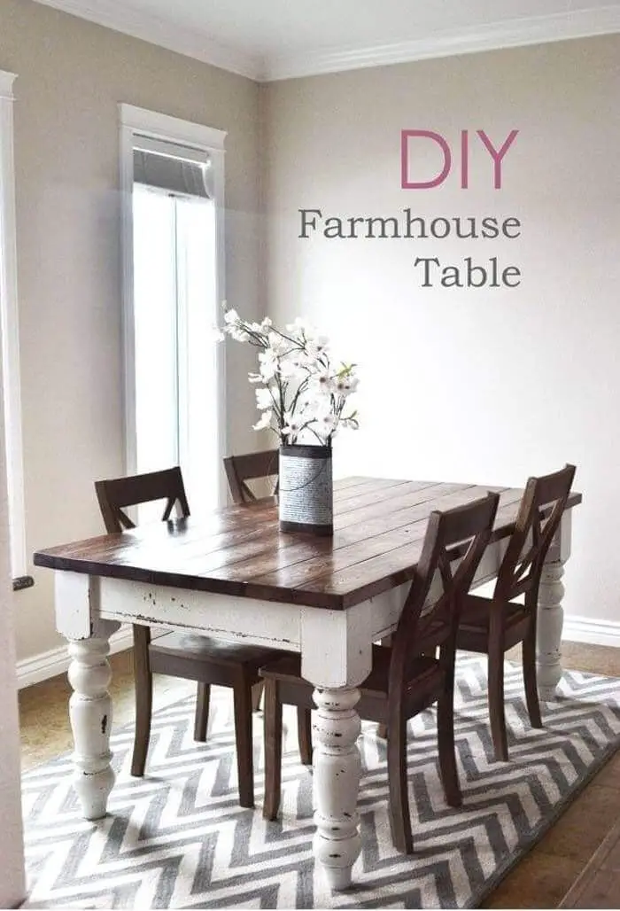 15+ Rustic DIY Farmhouse Table Ideas