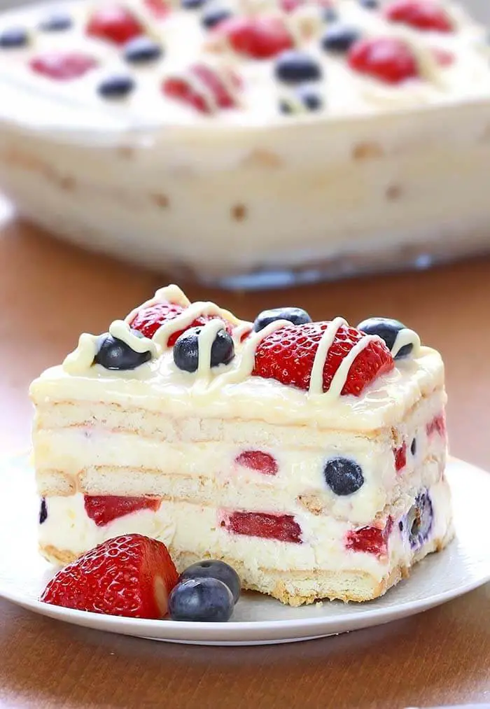 No Bake Summer Berry Icebox Cake